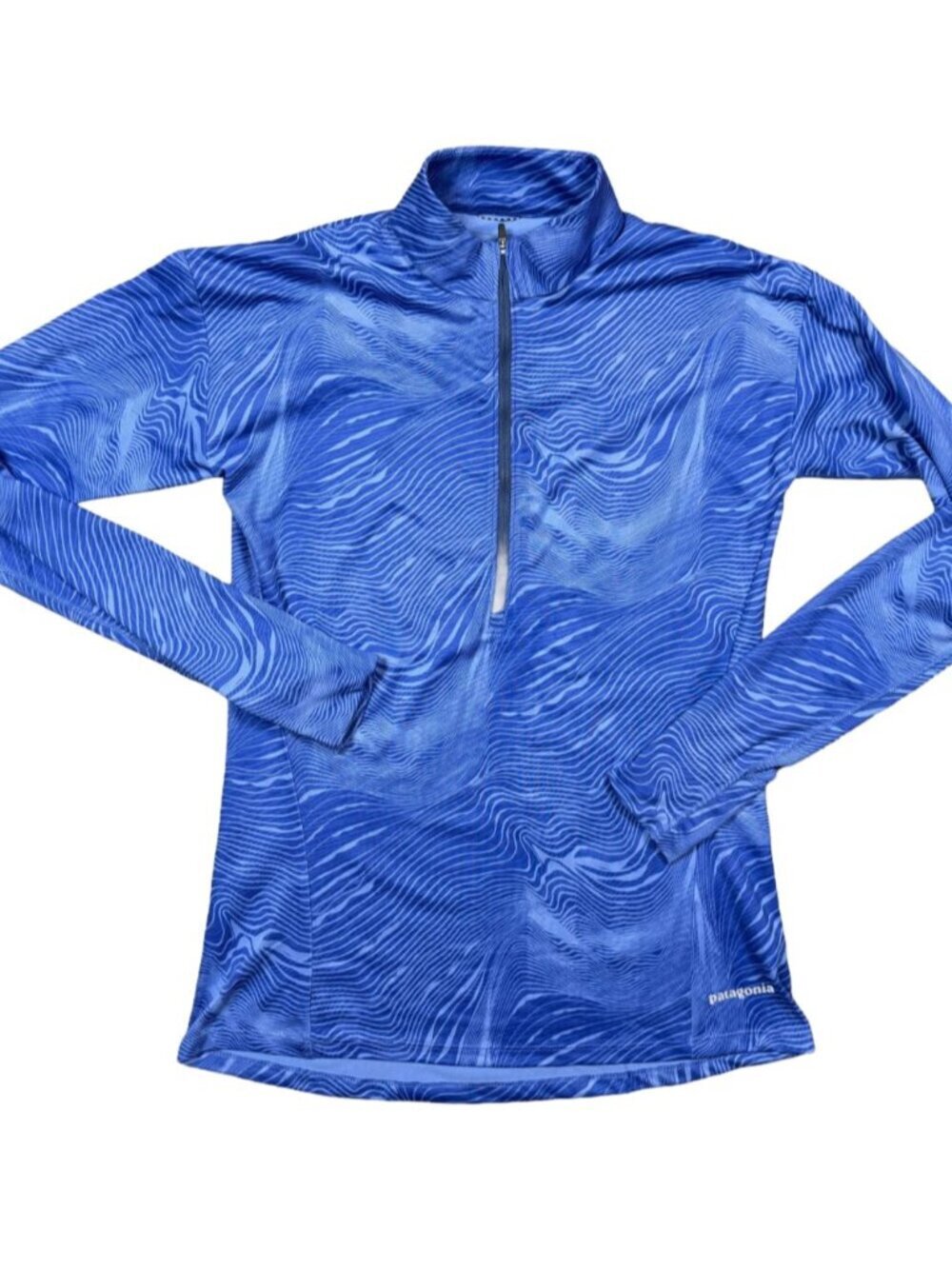 Patagonia Seabrook Zip Neck Womens Small Blue Long Sleeve Athletic Top Stretch